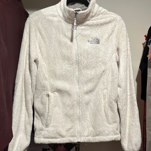 Northface women’s fleece jacket white gray Small
